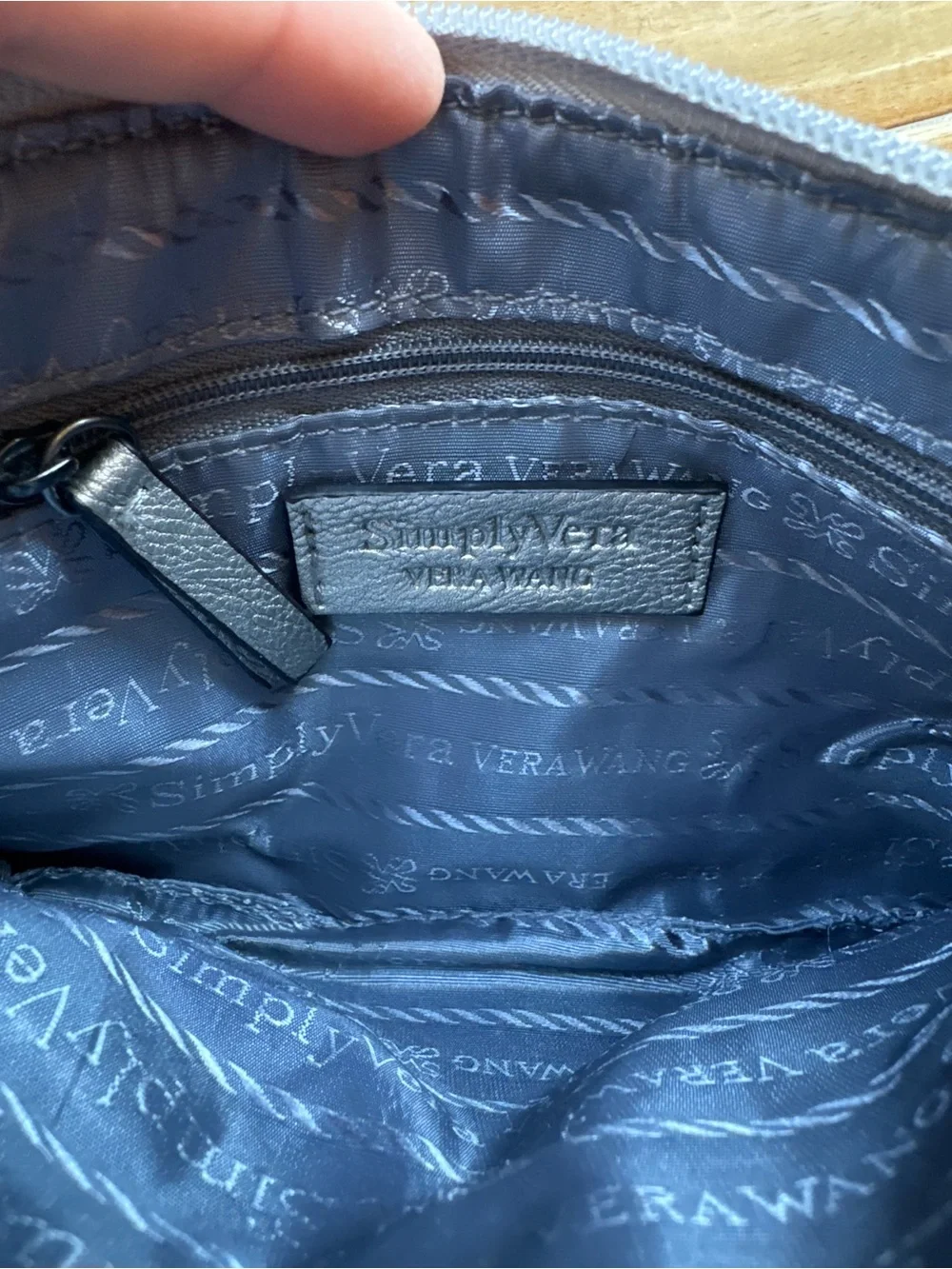Simply Vera Vera Wang Metallic Silver Wristlet Clutch